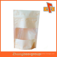 Papier de riz de qualité alimentaire sac à main / pochette en soie avec fenêtre et fermeture à glissière